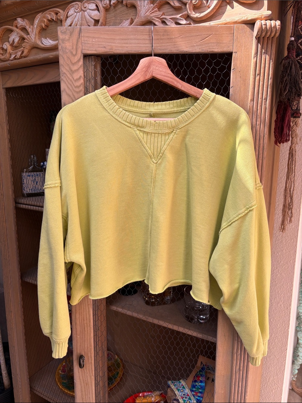 Aerie Staying Kind Feeling Cool Cropped Crewneck Sweatshirt